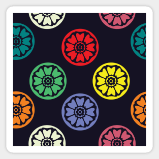 Colorful White Lotus Tile Pattern Sticker